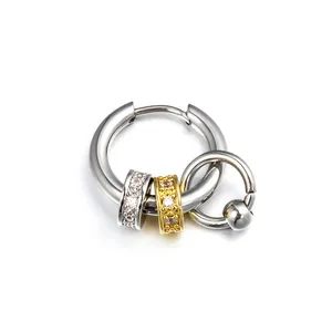 Craft Wolf Jewelry Findings Diamond Love Hoop Earrings Fashionable Earring Posts Stainless Steel 18K Gold Plated Trendy OEM ODM