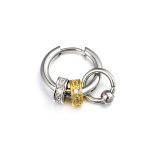 Craft Wolf Jewelry Findings Diamond Love Hoop <strong>Earrings</strong> Fashionable <strong>Earring</strong> <strong>Posts</strong> Stainless Steel 18K Gold Plated Trendy OEM ODM - Product Image 3