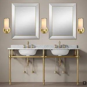Console per lavabo da bagno all'ingrosso con mensola Vanity per gambe da tavolo in metallo hotel vanity counter top granito e marmo lucido