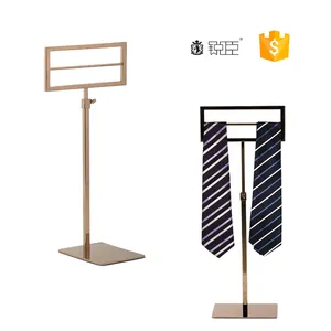 Custom made metal adjustable necktie display rack tie stand