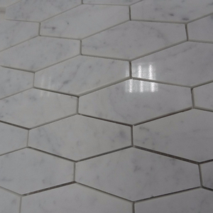 Polished white calacatta marble <strong>mosaics</strong> hexagon bathroom floor tile - Product Image 1