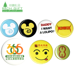 Popular Cheap Promotional Gifts Custom Tin Materials Printed Logo Cartoon Pin <strong>Button</strong> Badges With Butterfly Clasp - Product Image 2