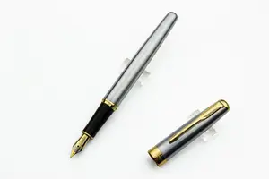 Офисные и школьные принадлежности, рекламная металлическая ручка с логотипом на заказ, подарок на свадьбу, ручка перьевая металлическая