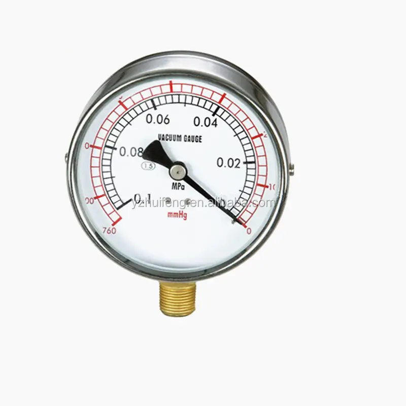 HF الهواء-760 مم زئبق/-0.1MPa-0 ضغط أنبوبة بوردون فراغ المانومتر