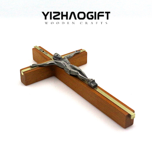 Broche artisanale avec croix en <span class=keywords><strong>bois</strong></span>, 1 pièce, accessoire décoratif pour église Christ - Product Image 2
