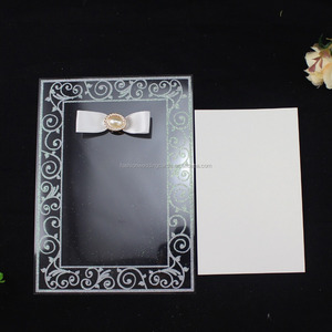 Invitation <span class=keywords><strong>de</strong></span> <span class=keywords><strong>mariage</strong></span> élégante <span class=keywords><strong>de</strong></span> style européen avec nœud en perles, en acrylique, avec enveloppe et cartes d'invitation en PVC transparent - Product Image 3