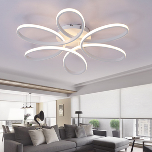 Lustre Plafonniers <span class=keywords><strong>LED</strong></span> Lampe Pour Salon Chambre Étude Chambre Déco Maison AC85-265V Moderne Blanc Plafonnier monté en surface - Product Image 4