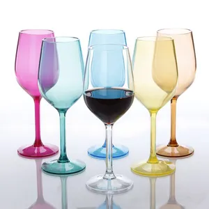 Vaso de plástico para lavar platos, vaso de vino personalizable e irrompible, color sólido, seguro