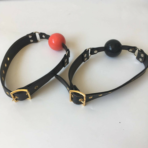 En cuir harnais bondage ceinture bouche gag boule de silicone adulte bdsm fetish gags produits de sexe pour femme - Product Image 6