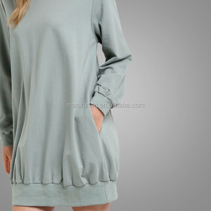 Nouveau Mode Femme Manches Longues Pull À Capuche <span class=keywords><strong>Robe</strong></span> Dames À Capuche Vert Menthe Pull Léger Longue <span class=keywords><strong>Robe</strong></span> - Product Image 3