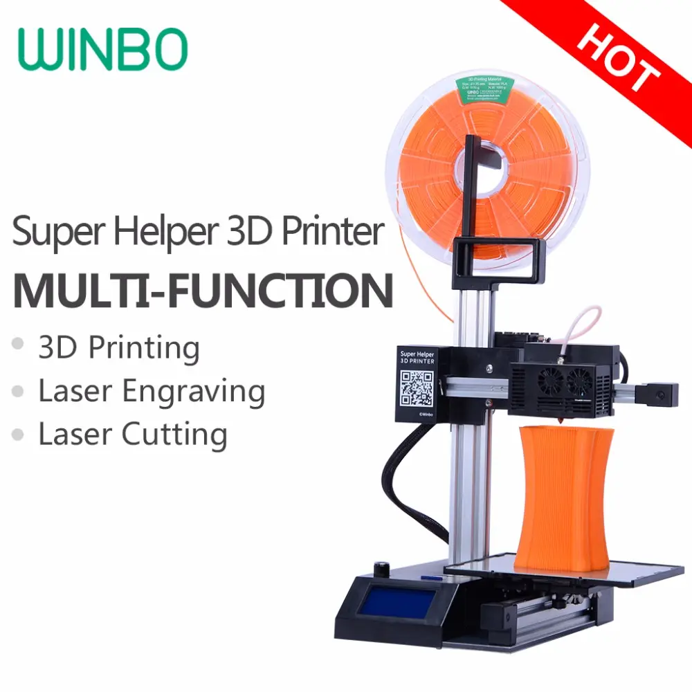3d-drucker kit für Verkauf Winbo Hohe genauigkeit multifunktionale 3D Druck 15*15*20 cm + Lasergravur + Schneiden: Super Helfer 155L