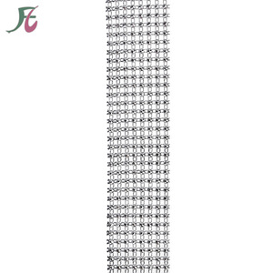 Ruban d'habillage en maille bling à effet strass argenté <span class=keywords><strong>Diamante</strong></span> 24 rangées de bandes décoratives en plastique - Product Image 6