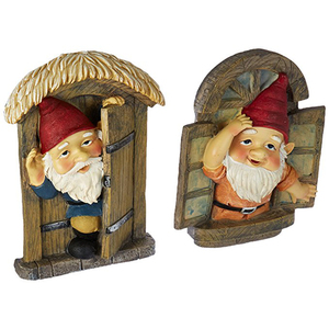 <strong>Garden</strong> <strong>Gnome</strong> Statue Welcome <strong>Gnomes</strong> Door and Window Set for Fairy <strong>Garden</strong> - Product Image 1