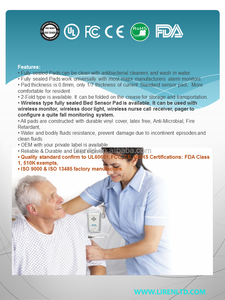 الرعاية الصحية الأمن شبك مانع للسقوط إنذار ، لاسلكي مختومة بالكامل كرسي وسادة استشعار الضغط ، ماء ، 15 "x 12" ، WSCP12 - 01 - Product Image 3