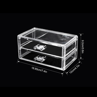 Organisateur de maquillage acrylique avec 2 tiroirs transparent empilable organisateur cosmétique boîte de rangement de bijoux organisateur de bureau commode usine