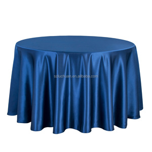 Glänzende lila Satin Material runde Tischdecke für die Hochzeit - Product Image 3