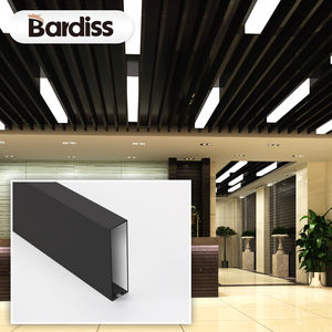 <span class=keywords><strong>Plafond</strong></span> à lamelles rectangulaires en aluminium imitation bois pour la décoration de café-bar - Product Image 6