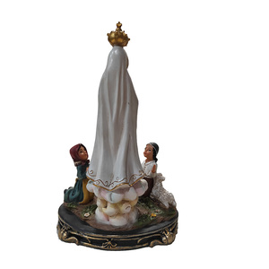 Virgen maría de fátima con Pastores de nuestra señora de la pintado a mano estatua religiosa - Product Image 3