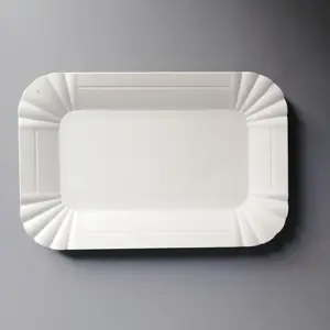 High quality and new raw material fancy rectangle paper plates design your own paper dishes for party