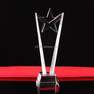 Cadeaux d'affaires Fait Main Cinq Étoiles Personnalisé Trophée de Cristal - Product Image 6