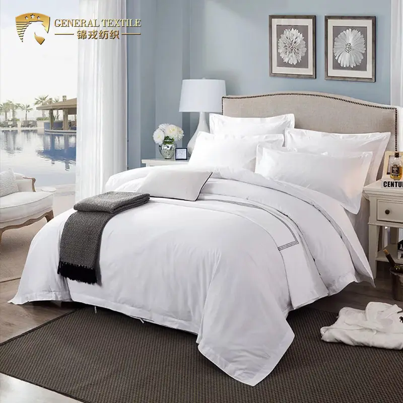 Оптовая продажа Производство Hotel Linen 100% хлопок белый обычный простыня для гостиницы