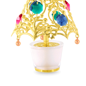 Árbol de Navidad de Hierro Chapado en Oro Crystocraft Decorado con Cristales de Corte Brillante Decoración de Mesa 8x16.5cm - Product Image 2