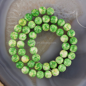 หินแจสเปอร์รูปทรงกลมเรียบ รุ่น RF0208-15 ลายดอกไม้ฝน ลูกปัดหินลายดอกไม้ฝน สำหรับทำเครื่องประดับ DIY - Product Image 3