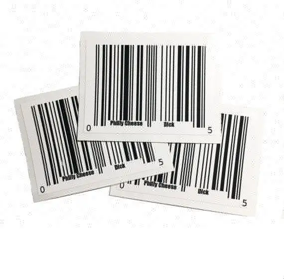 Personalizzato di stampa di codici a barre etichette logo falso finta adesivo adesivi