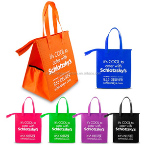 Рекламная многоразовая термоизоляционная сумка с логотипом на заказ, оптовая продажа, Нетканая изолированная сумка-холодильник для еды - Product Image 5