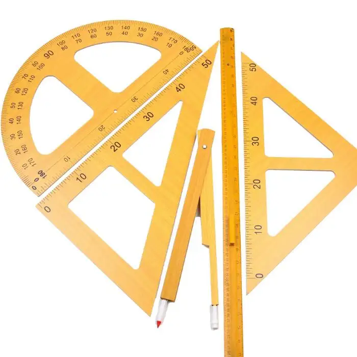 בית ספר בכיתה מכתבים אספקת גיאומטרי המתמטיקה Scale כלים מד זוית משולש שליטים הוראת עץ שליט סט