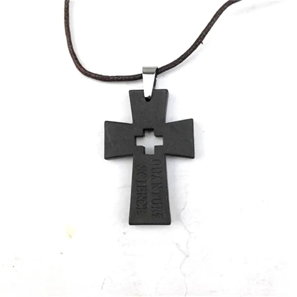 Christ Design Noir Croix Pendentif Scalaire D'énergie Quantique Pendentif