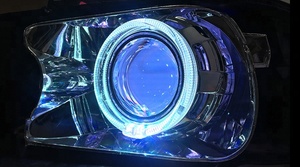 TAOCHIS 12v APP RGB Angel Eyes DRLカー<span class=keywords><strong>LED</strong></span>ヘッドライトレトロフィットライトガイド光学ハローリング80mm 95mmホワイトブルーグリーン - Product Image 5