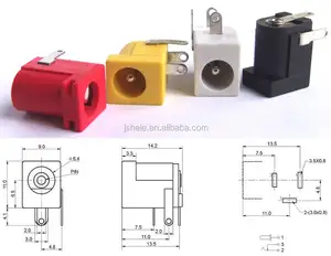 20 pezzi 4 colori 5,5mm x 2,0mm caricabatteria jack porta pcb 2.1mm dc-005 presa dc