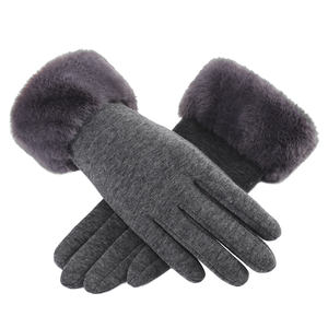 Ucuz akıllı güzel tavşan kürk kışın sıcak dokunmatik ekran kadın eldiven - Product Image 2