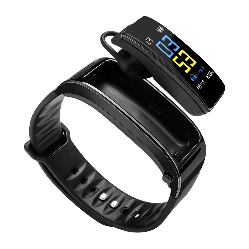 2019 Farbe Touchscreen Herzfrequenz Fitness Tracker Band Y3 PLUS Smart Armband Talk Band Kopfhörer