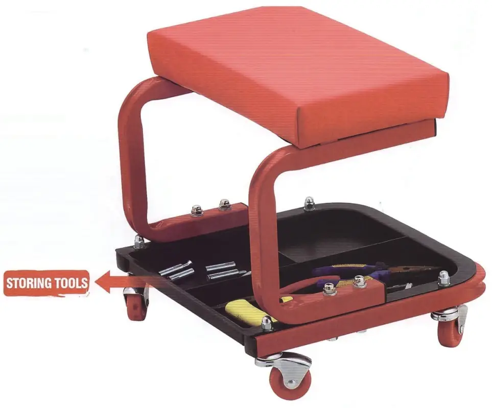 Onderhoudsreparatie Kruk Lederen Structuur Mechanische Trolley Z Kruipstoel Auto Reparatie Tools