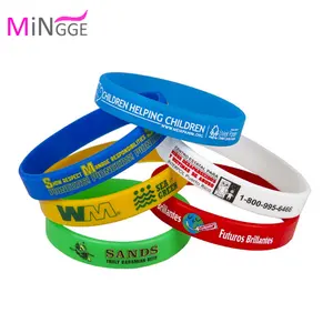 custom silk print debossed embossed rubber silicone bracelet with logo print engrave ink filled silicone wristband