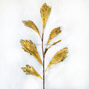 Rama <span class=keywords><strong>de</strong></span> <span class=keywords><strong>hojas</strong></span> <span class=keywords><strong>de</strong></span> <span class=keywords><strong>magnolia</strong></span> con <span class=keywords><strong>hojas</strong></span> decorativas <span class=keywords><strong>de</strong></span> purpurina para árbol <span class=keywords><strong>de</strong></span> Navidad - Product Image 2
