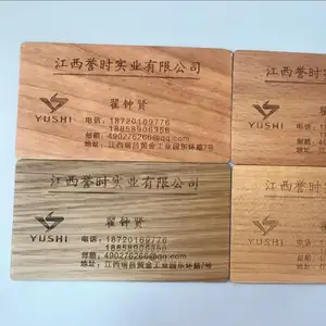 Grabado láser de chapa de madera tarjetas de negocios de logotipo de la empresa de tarjetas de madera único tarjetas