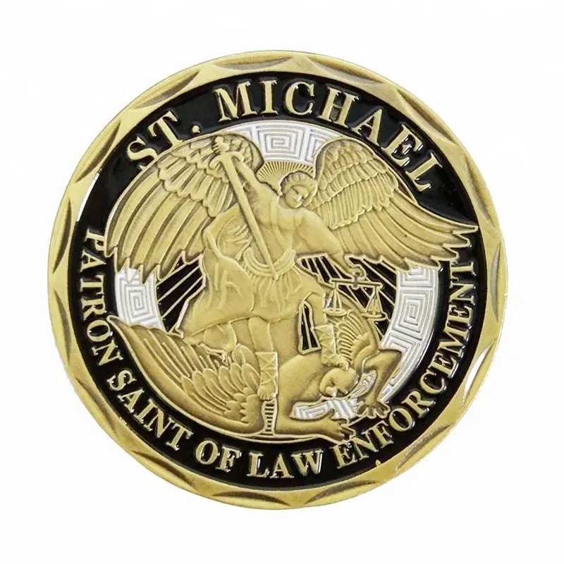 Wholesales Customized Metal Gold Plating Soft Enamel Security Armor Of God Challenge Coin