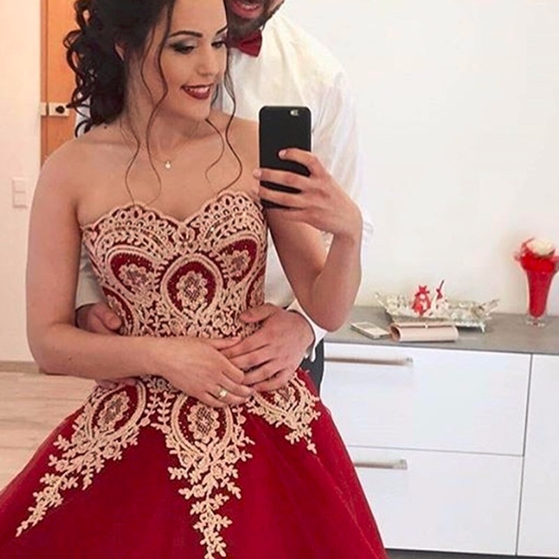 slim fit dress slacks WD5512 Ball Gown Burgundy Wedding Dress Gold Appliqued Lace Bridal Gow   Siaoryne