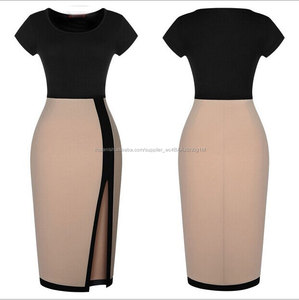 Señoras <span class=keywords><strong>elegante</strong></span> formal atractiva ajustada vestido de la cadera y <span class=keywords><strong>un</strong></span> corto de manga corta falda lápiz - Product Image 2