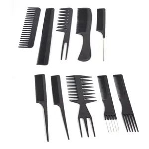 Set Sisir Sikat Rambut Plastik Penata Rambut, Set 10 Buah Alat Penata Rambut Salon