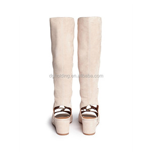 Femmes Bottes À Bout Ouvert Genou Talons Hauts Gladiateur Creux Platforma Sandales chaussures - Product Image 3