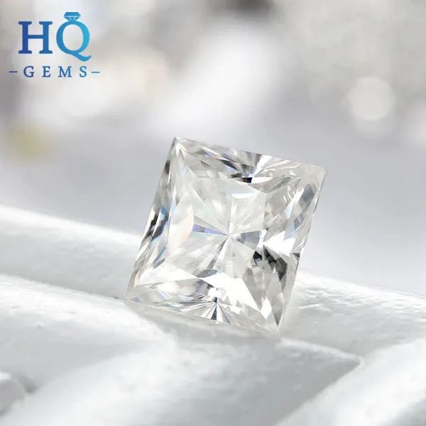 5.5mm के लिए अनुकूलित वर्ग राजकुमारी कट ढीला moissanite हीरा 18 k अंगूठी