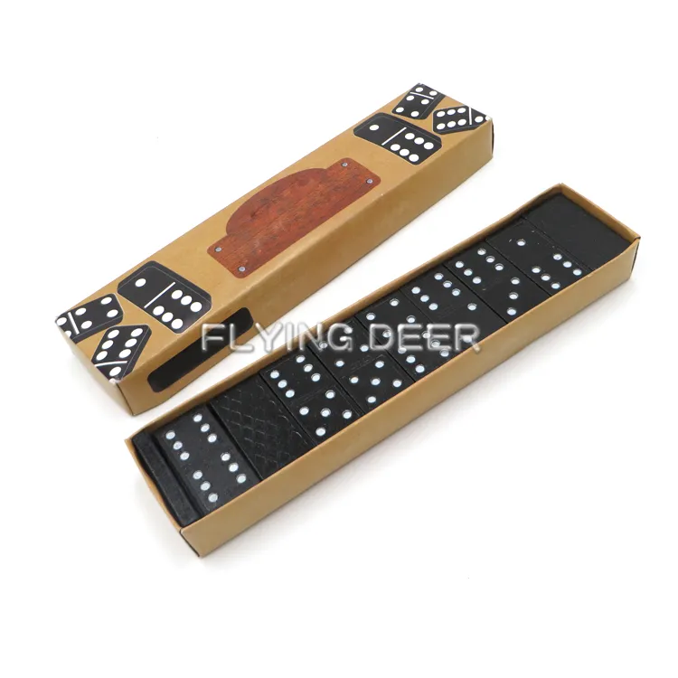 Wood Domino Rummy Set Chips Board Game For Family Game