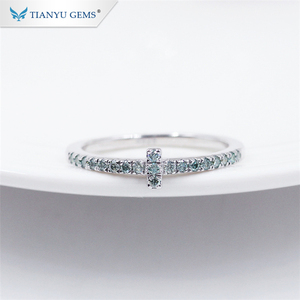 Tianyu Semplice <span class=keywords><strong>Sottile</strong></span> Anelli Croce D'oro Placcato in <span class=keywords><strong>Argento</strong></span> Sterling 925 <span class=keywords><strong>Anello</strong></span> di Moissanite Disegni per La Ragazza - Product Image 1