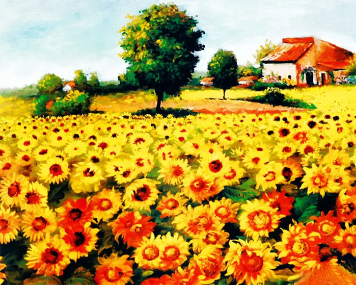 GZ681- 40*50 beautiful landscape paintings for sun flower garden decor home diy diamond paintings by number