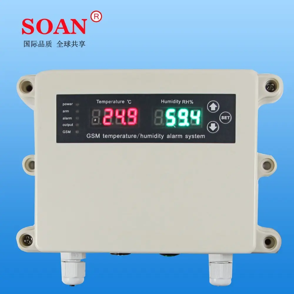 SMS GSM di umidità di temperatura del sistema di allarme con alta/bassa temperatura sensore di umidità monitor