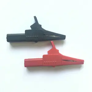 Safety Copper Plastic Test Clips For 4mm Shrouded Banana Plug Alligator Clip